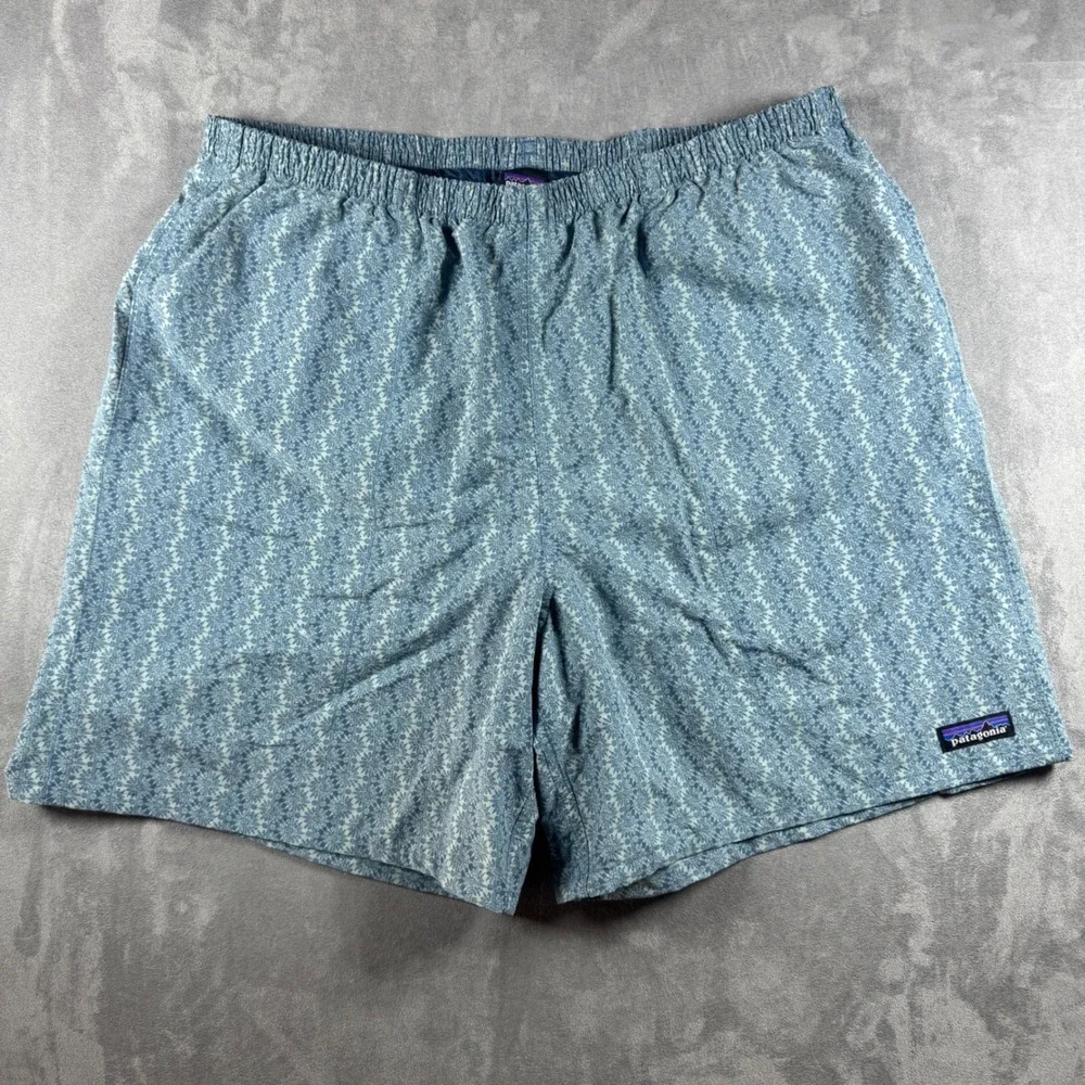 Patagonia Baggies Lights Shorts Mens XL Blue Floral Snowflake 6